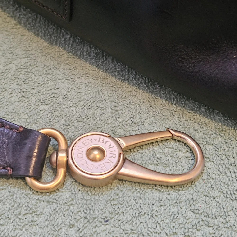 Dooney & Bourke Florentine Black Leather Bag with Unique Shoulder Strap - Picture 7 of 16